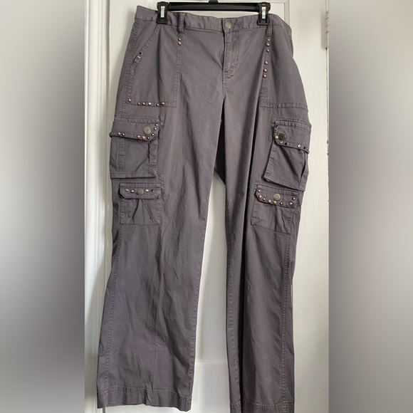 Gitano Gray Cargo Pants, Size 16 W - Picture 1 of 8